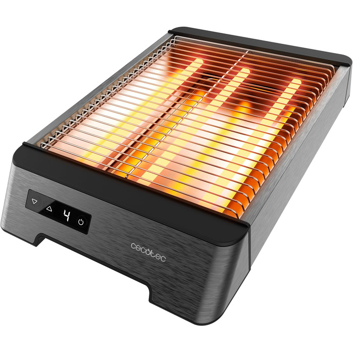 Тостер Cecotec NiceSlice Inox - Плоский тостер з 3 нагрівачами, нержавіюча сталь, 1000 Вт, 6 режимів підсмажування, для будь-якого хліба та випічки