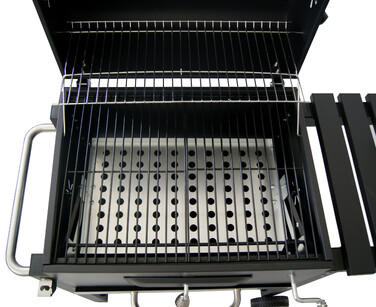 Великий вугільний гриль для саду з кришкою, решітка 57 x 43 см, BBQ для вугілля та брикетів