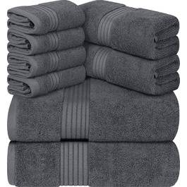 Набір рушників Utopia Towels з бавовни, 2 банних, 2 для рук і 4 серветки, 700 г/м², сірі