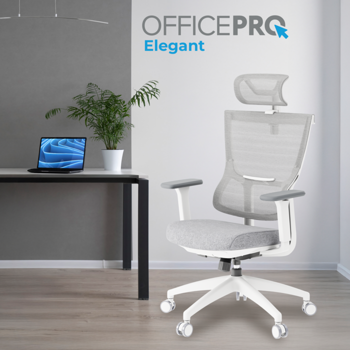 Крісло офісне OfficePro Elegant OC600-W-LG-LG