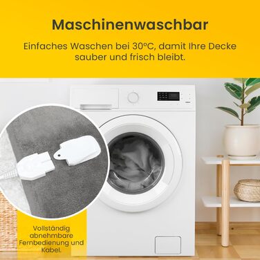 Електрична електроковдра Cosi Home 180x130 см з автовимкненням та 10 рівнями підігріву, сіра (Fleece & Sherpa)
