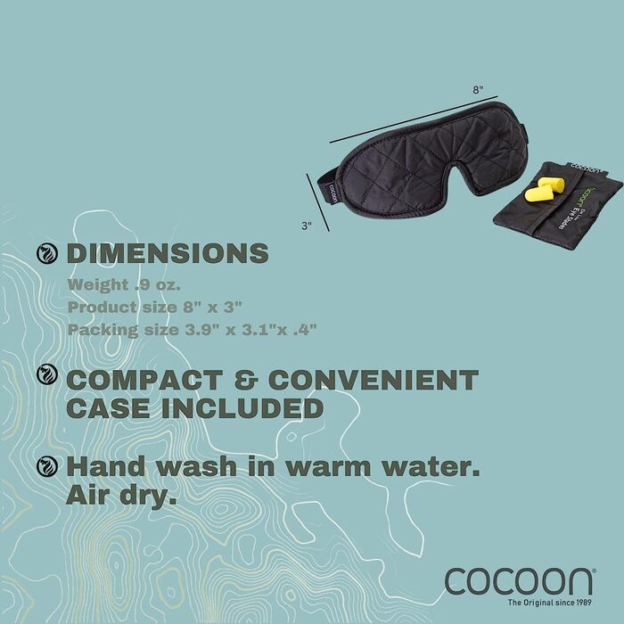 Маска для сну Cocoon Deluxe чорна/сіра, преміум якість