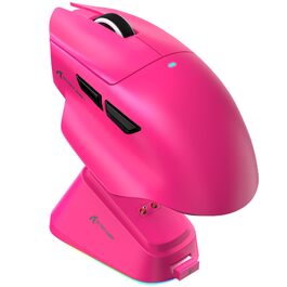 Ігрова бездротова миша Attack Shark V6 Superlight 65г, сенсор PixArt PAW3311 25000 DPI, з магнітною док-станцією, ергономічний дизайн, Berry Red