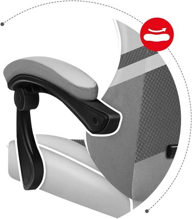 Ігрове крісло Huzaro Force 4.4 White Mesh, ергономічне, з підголівником і поперековою подушкою, до 130 кг, регулювання висоти, гойдалка, тканина, біле