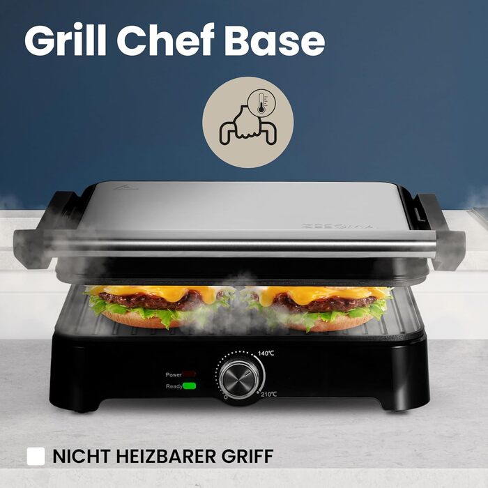 Електрогриль-тостер ZEEGMA Grill Chef 2-в-1 з керамічним антипригарним покриттям 2000 Вт