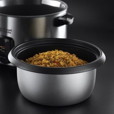 Рисівварка Russell Hobbs 1.8л з функцією пароварки, нержавіюча сталь, скляна кришка, антипригарне покриття, ложка та мірний стакан