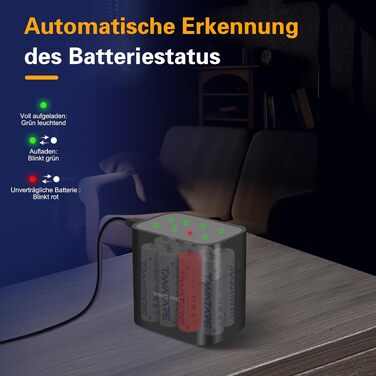Набір акумуляторів Tanatare AA 1.5V 3000mWh Li-ion (8 шт) з зарядним пристроєм-кейсом, чорний