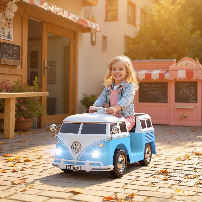 Електромобіль для дітей Kinder, 12V, з MP3, подвійним двигуном, звуком клаксона, плавним стартом, розміри 89x49x41,5 см, блакитний