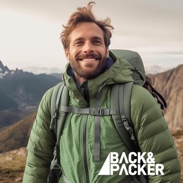 Набір компресійних органайзерів для подорожей BACK&PACKER® (6 предметів) — сумки-пакувальники з переробленого матеріалу для валізи та рюкзака, включаючи мішок для вологого одягу, чорний