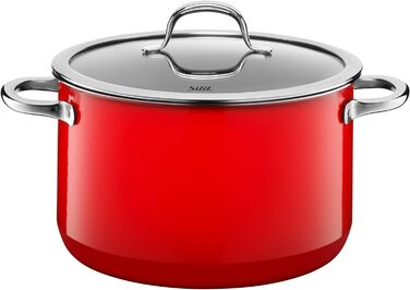 Набір каструль Silit Passion Red 4 предмети, силарганова кераміка, з жаровнею та скляними кришками, для індукції, червоний