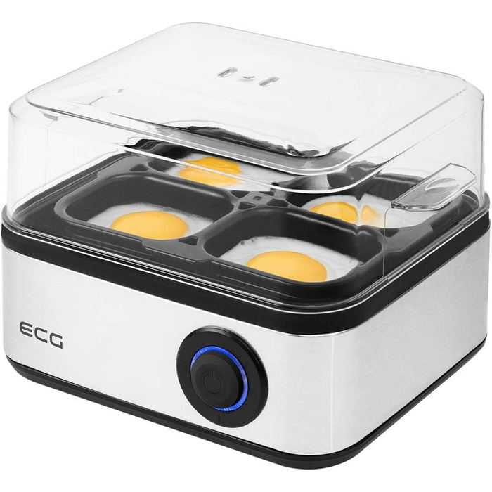 Яйцеварка електрична ECG UV 5080, 400 Вт, 8 яєць, нержавіюча сталь