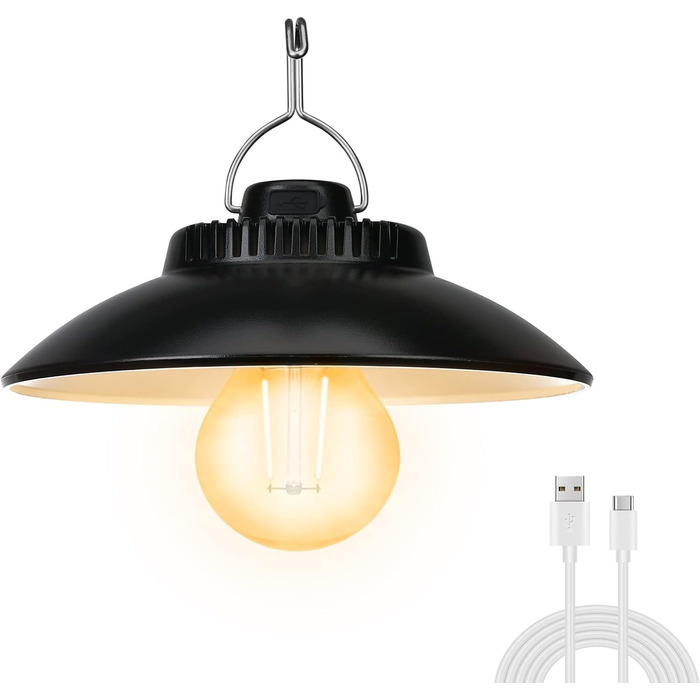 Перезаряджувальний кемпінговий ліхтар Yizhet Retro, LED 200 лм, IPX4, 2600 мА·год, водонепроникний, для кемпінгу, намету, аварійного освітлення, теплий білий