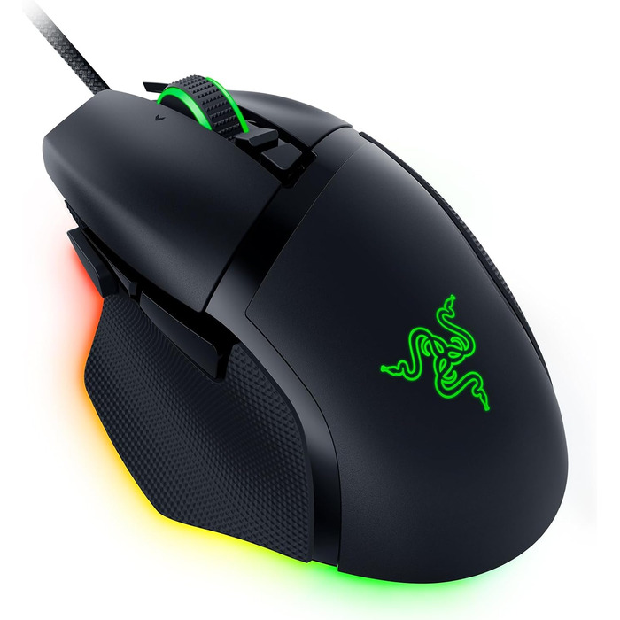 Ігрова миша Razer Basilisk V3 дротова з RGB підсвіткою Chroma, 11 програмованих кнопок, гіперскрол колесо, ергономічний дизайн, чорна
