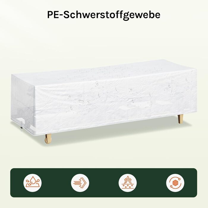 Чохол захисний для садових меблів WOLTU 242x162x100 см, PE, UV-стійкий, водонепроникний, зимовий, міцний (прозорий)