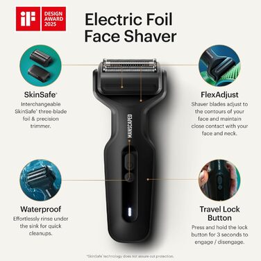 Електричний тример для тіла MANSCAPED® The Chairman™ Plus з двома насадками, SkinSafe®-фільтром та прецизійними ножами, USB-C зарядка, для делікатної стрижки