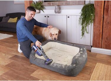 Акумуляторний ручний пилосос BLACK+DECKER 18В 36Вт Dustbuster з технологією smarttech, циклонною системою, висувною щілинною насадкою, щіткою для шерсті тварин, настінною зарядною станцією, титан/срібло/фіолетовий