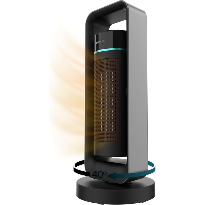 Обігрівач Cecotec ReadyWarm 10050 Top Ceramic Pro: керамічний, 2200 Вт, з осциляцією, 3 режими, світло, безпека