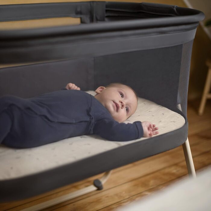 Ліжечко-колиска Maxi-Cosi Tori 2-в-1 для новонароджених, компактне, 0-6 міс., 0-9 кг, 5 рівнів висоти, сітка, колір графіт