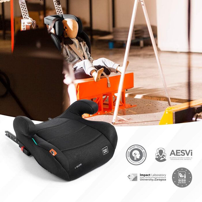 Автокрісло-бустер BABYAUTO NAUNA ISOFIX, група 3 (22-36 кг, 5-12 років), i-Size, додаткове ущільнення, чорний