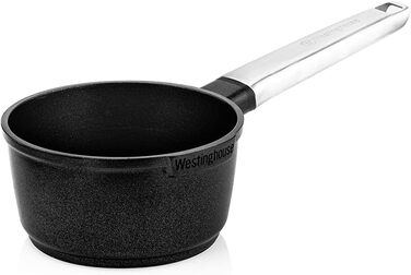 Каструля Westinghouse PERFORMANCE SERIES 18 см, індукційна, молочний сотейник, універсальний для всіх плит і духовки, не нагрівається ручка з нержавіючої сталі, чорний