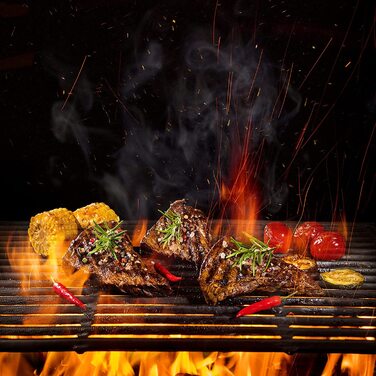 Гриль-решітка з чавуну 54x34 см прямокутна для BBQ, газового та вугільного гриля, плита-решітка для мангалу та каміна
