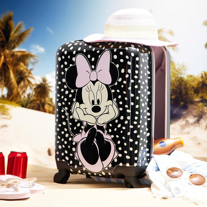 Дитяча валіза Disney Minnie, жорсткий корпус, на 4 колесах, 28/50/91 л, чорна