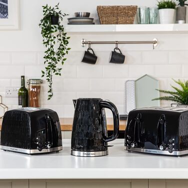 Тостер Russell Hobbs 26071 на 4 тости, чорний: сучасний дизайн, широкі слоти, підйомний механізм