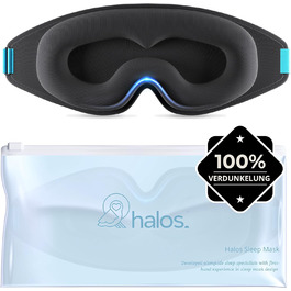 myhalos Маска для сну 3D, чорна, повне затемнення, для жінок і чоловіків, з футляром, анатомічна, без тиску на очі