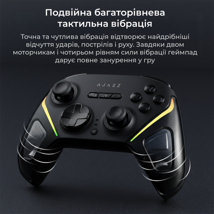Бездротовий геймпад з док-станцією Ajazz GP100 Set Black (GP100S-B)