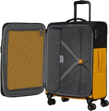 Валіза American Tourister Daring Dash Spinner M, розширювана, 67/75 л, 66.5 см, чорна/жовта