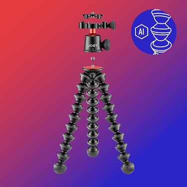 Гнучкий штатив JOBY GorillaPod 3K Pro Kit з алюмінію з кульовою головкою, QR-платою, для бездзеркальних камер, вантажопідйомність 3 кг, вироблено в Італії
