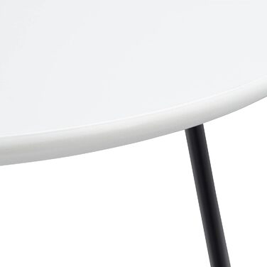 Комплект із 2 круглих приставних столиків Relaxdays, металевий каркас, стільниця МДФ 40 і 48 см, чорний-білий