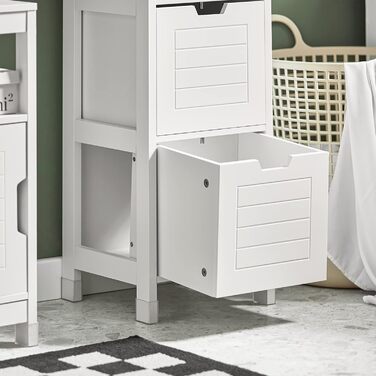 Висока шафа для ванної SoBuy FRG126-W, біла, з полицями та ніжками, 30x144x30 см