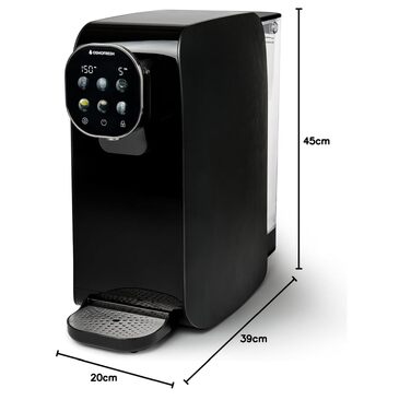 Система зворотного осмосу OsmoFresh Quella Pro Black з гарячою водою та 7-ступеневою фільтрацією для кухні, офісу, кемпера - чиста питна вода без вапняного нальоту