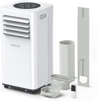 Мобільний кондиціонер 9000 BTU 4-в-1: охолодження, осушення, вентиляція, таймер 24 год, для приміщень до 33 м² (білий)