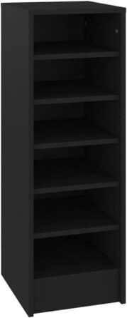 vidaXL Шафа для взуття з 6 відділеннями, чорна, 31,5x35x90 см, ДСП