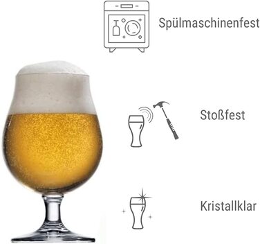 Пивні келихи Stölzle Lausitz Berlin 390 мл, набір 6 шт, кришталеве скло, для пива, міцні, без свинцю, для посудомийки