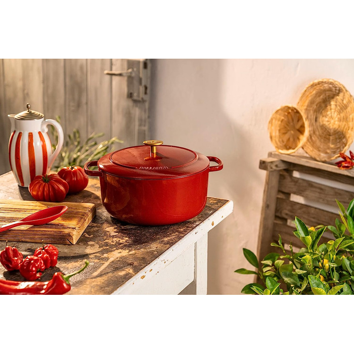 Жаростійка форма BALLARINI Bellamonte, гусятниця, каструля-духовка з емальованого чавуну, кругла, 28 см, 7 л, червона