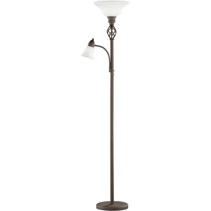 Торшер LED Trio Leuchten Rustica 4602021-24, метал ржавий, без лампи E27, з додатковим LED-підсвічуванням для читання