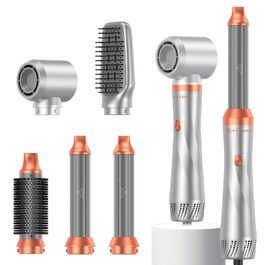 Hairstyler 5-в-1 з ефектом Coandă: Фен-щітка, автоматичний локон, об'єм та сушка (Помаранчевий)