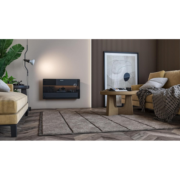 Електричний конвектор Olimpia Splendid Caleo Glass WiFi 2000 Вт, скляний, для стіни або підлоги, обігрівач приміщень до 60 м³