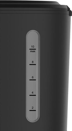 Кавоварка Westinghouse Basic, фільтраційна, на 10 чашок, з перманентним фільтром, скляною колбою, захистом від капання, функцією підігріву до 30 хв, індикатором рівня води, чорна