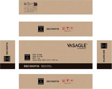 VASAGLE шафа для ванної з шухлядою, регульовані полиці, відкрита ніша, 30x30x170 см, містичний сірий