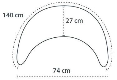Theraline Подушка для годування та сну Plüschmond (Бежевий) з перлами, ергономічна подушка-кільце для вагітних та годуючих мам, прання 40°C