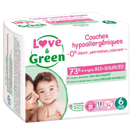 Екологічні підгузки Love & Green, розмір 6, 68 шт