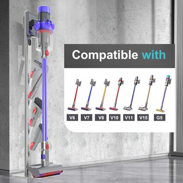 Стійка для пилососа Dyson Gen5 V15s/V15/V12/V11/V10/V8/V7/V6 – підставка для зберігання та організації, срібляста