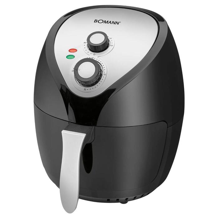 Аерофритюрниця Bomann FR 6069 H CB XXL 5л з цифровим сенсорним керуванням, 8 програм, нержавіюча сталь, чорна