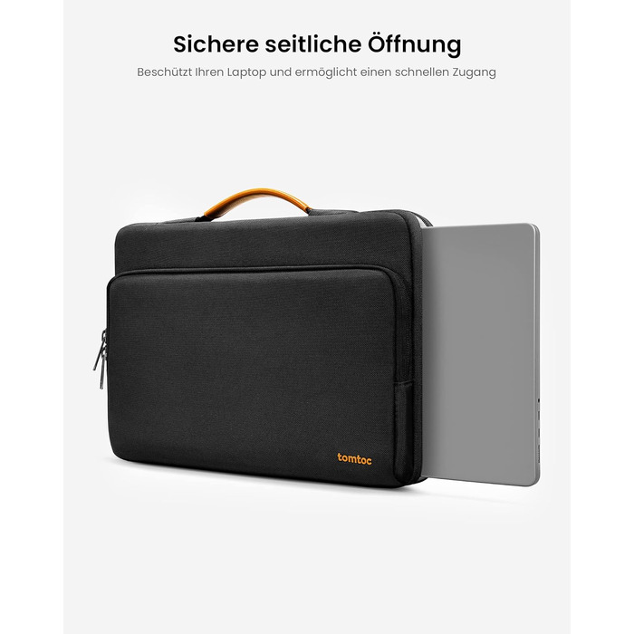 Сумка для ноутбука tomtoc 360° Business для MacBook Air 13 M5 та MacBook Pro 13, захисний чохол чорного кольору
