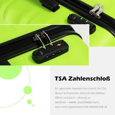 Валіза COOLIFE із жорстким корпусом, середня, чорна, з TSA-замком та 4 колесами