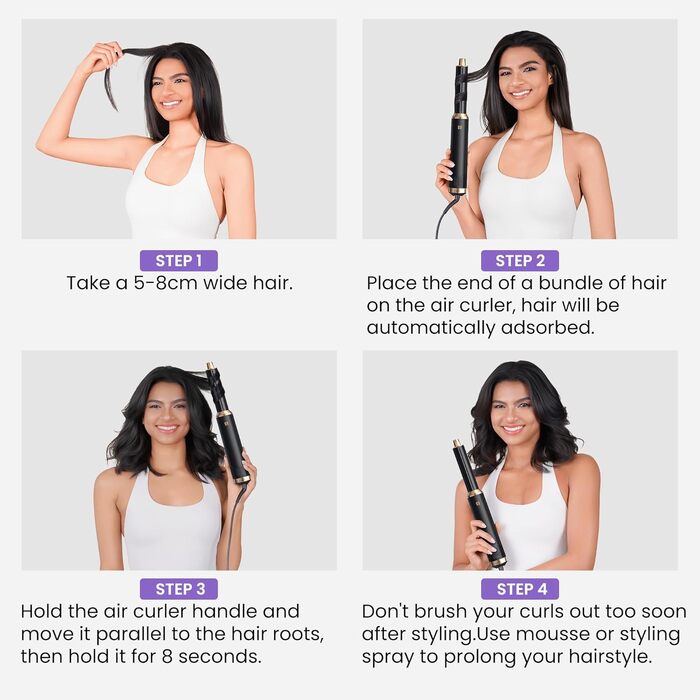 Mogawave Airstyler 5-в-1 Pro 1000W: Фен-щітка, стайлер для волосся з іонізацією (чорний)